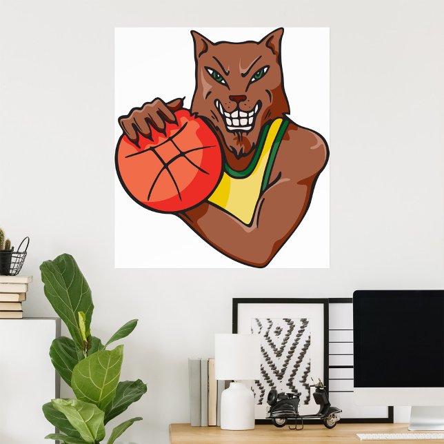 Fierce Wildcat Basketball Mascot Poster (Von Creator hochgeladen)