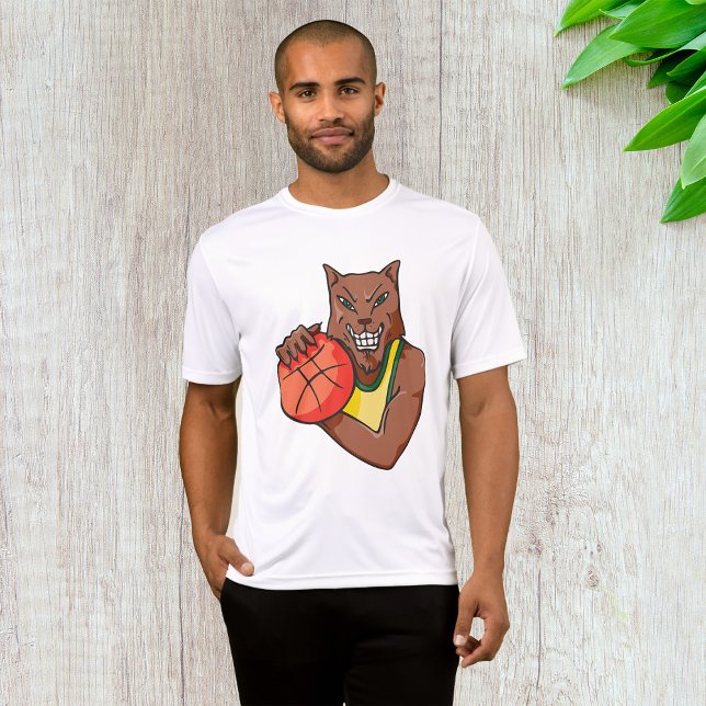 Fierce Wildcat Basketball Mascot T-Shirt (Von Creator hochgeladen)