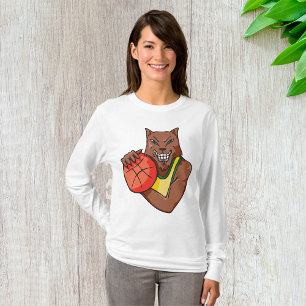 Fierce Wildcat Basketball Mascot T-Shirt