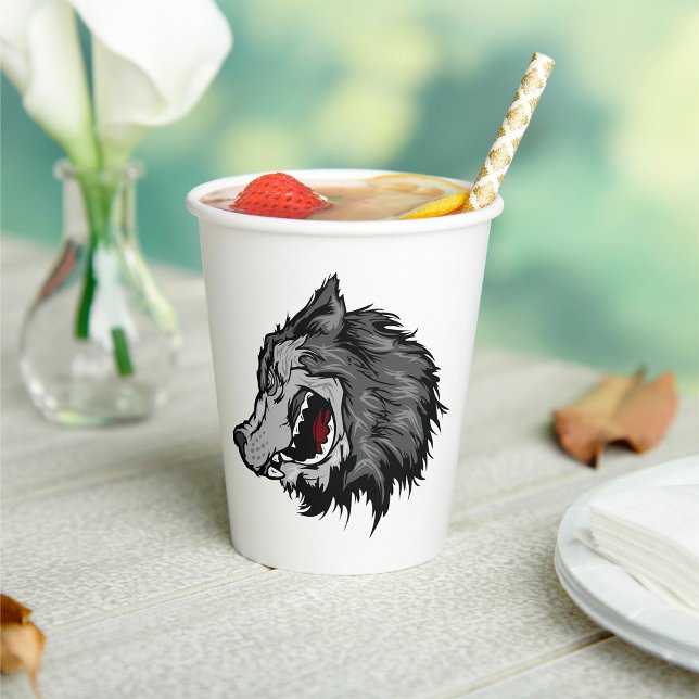 Fierce Wolf Head Bold Wild Animal Pappbecher (Von Creator hochgeladen)