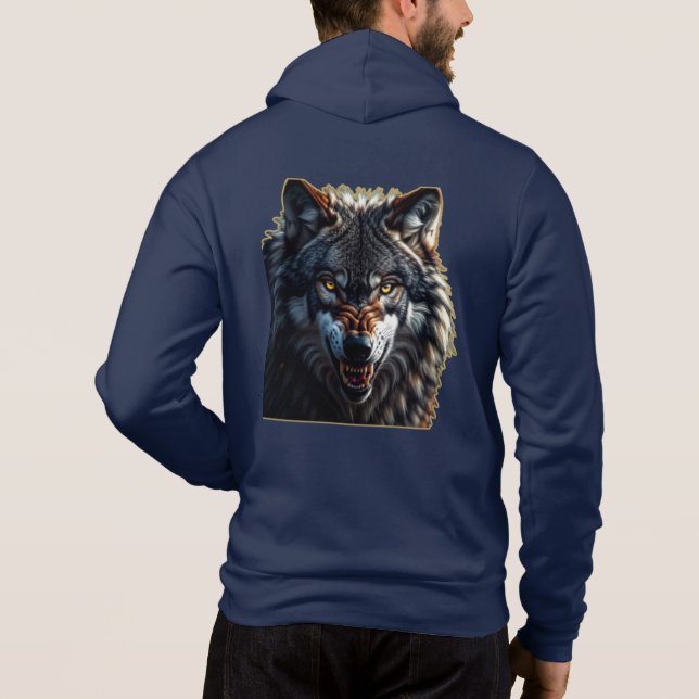 Fierce Wolf – Symbol of Strength and Freedom Hoodie (Rückseite)