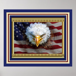 Fiercely Patriotic Eagle Poster