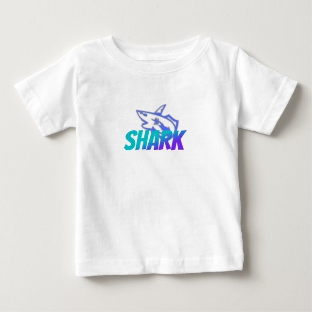 Fierces Hai-Logo mit Farbverlauf | Kühne Ozean-Vib Baby T-shirt (Vorderseite)