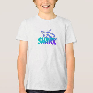 Fierces Hai-Logo mit Farbverlauf Kühner Ozean Tri-Blend Shirt