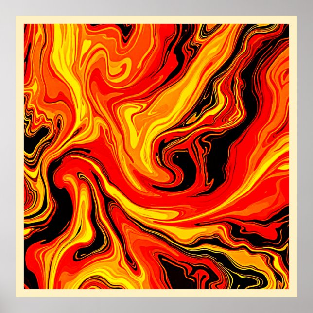 Fiery Abstract Swirls of Emotion Poster (Vorne)