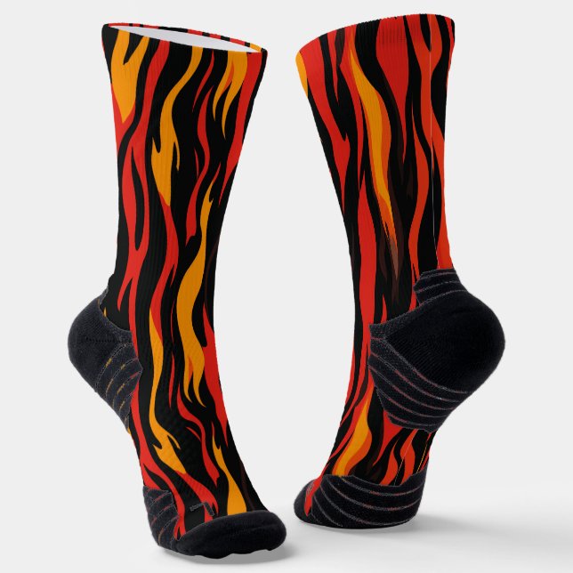 Fiery Abstrakt Pattern Socken (Gewinkelt)
