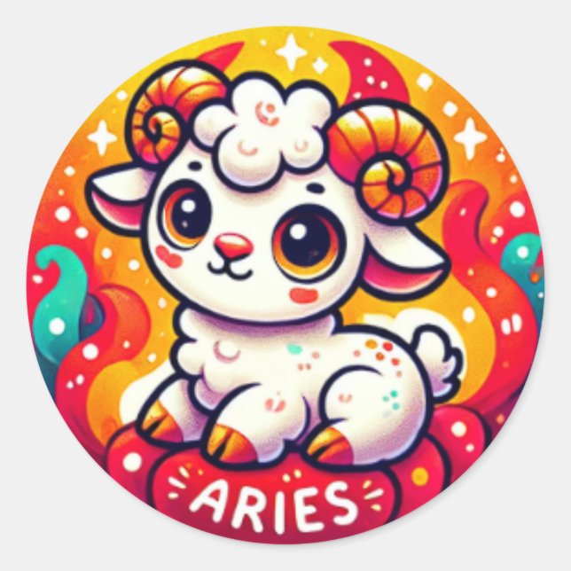 Fiery Aries Baby Ram Sticker (Vorderseite)