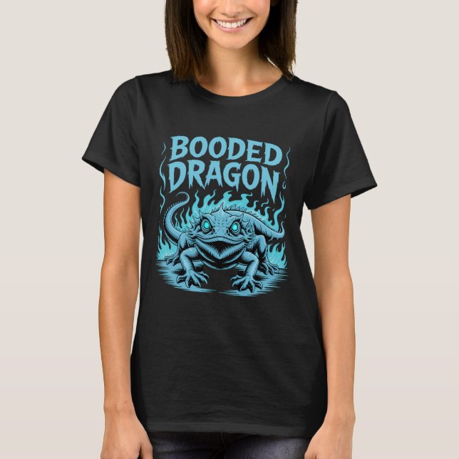 Fiery Blue Hooded Dragon T-Shirt (Vorderseite)