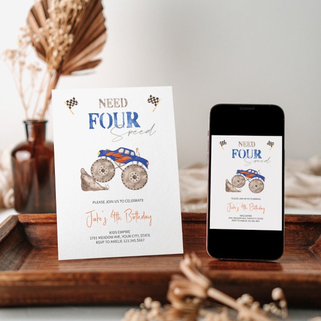 Fiery Blue Monster Truck 4. Einladung (Von Creator hochgeladen)