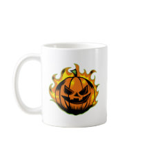 Fiery Carved Halloween Pumpkin Tasse