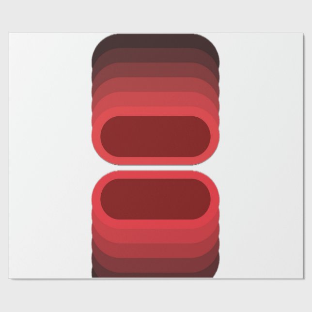 Fiery Contrast: Red & Black Luxe Geschenkpapier (Flach)