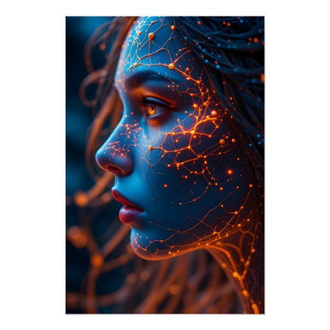 Fiery Cosmic Veins Poster (Vorderseite)