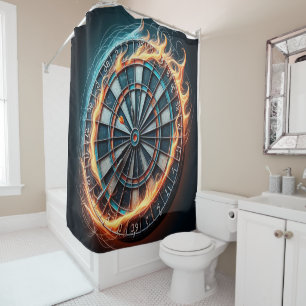 Fiery Dartboard mit Bullseye Explosion Duschvorhang