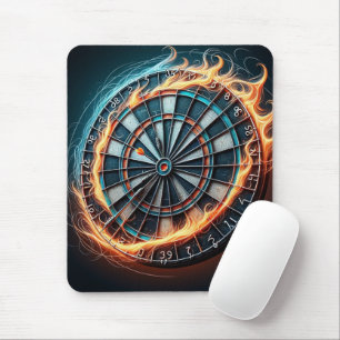 Fiery Dartboard mit Bullseye Explosion Mousepad