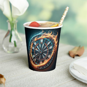 Fiery Dartboard mit Bullseye Explosion Pappbecher