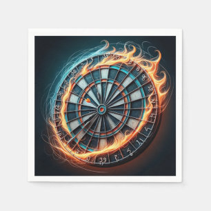 Fiery Dartboard mit Bullseye Explosion Serviette
