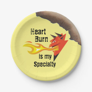 Fiery Devil's Head_Heart Burn ist Meine Spezialitä Pappteller