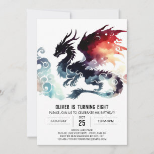Fiery Dragon Birthday Digital Einladung