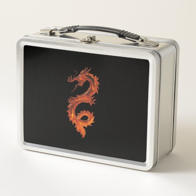 Fiery Dragon Snake Metall Brotdose (Vorderseite)