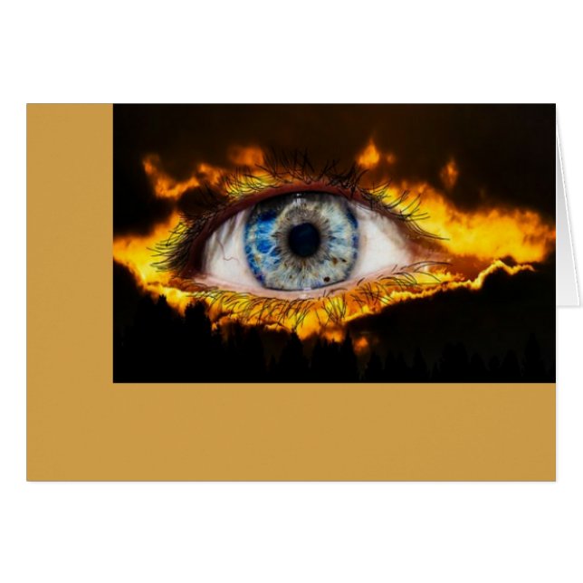 Fiery Eye Grußkarte (Vorderseite (Horizontal))