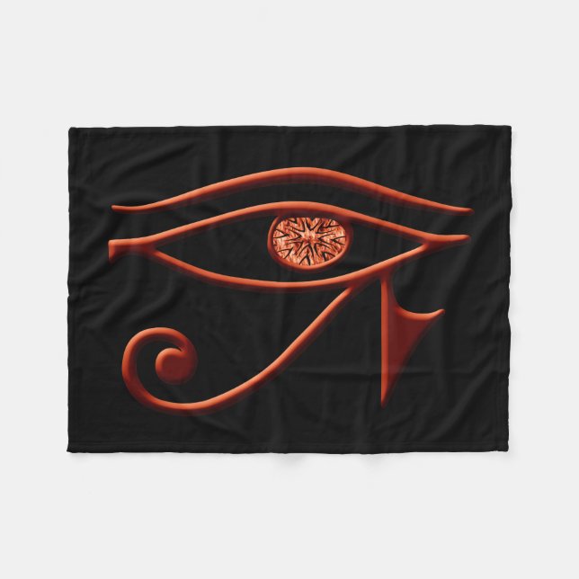 Fiery Eye of Horus Fleece Blanket (Vorderseite (Horizontal))