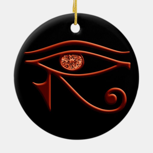 Fiery Eye of Horus Round Ornament (Hinten)