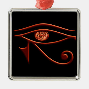 Fiery Eye of Horus Square Ornament Aus Metall