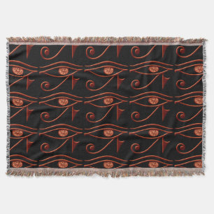 Fiery Eye of Horus Throw Blanket Decke