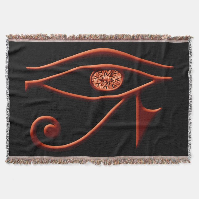 Fiery Eye of Horus Throw Blanket Decke (Vorderseite)