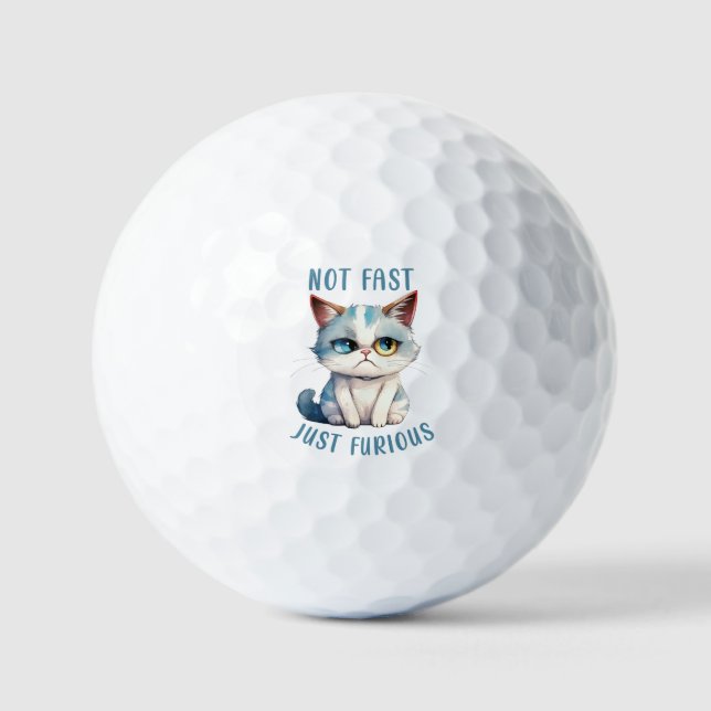 Fiery Feline Spirit - Sassy Angry Cat Design Golfball (Vorderseite)