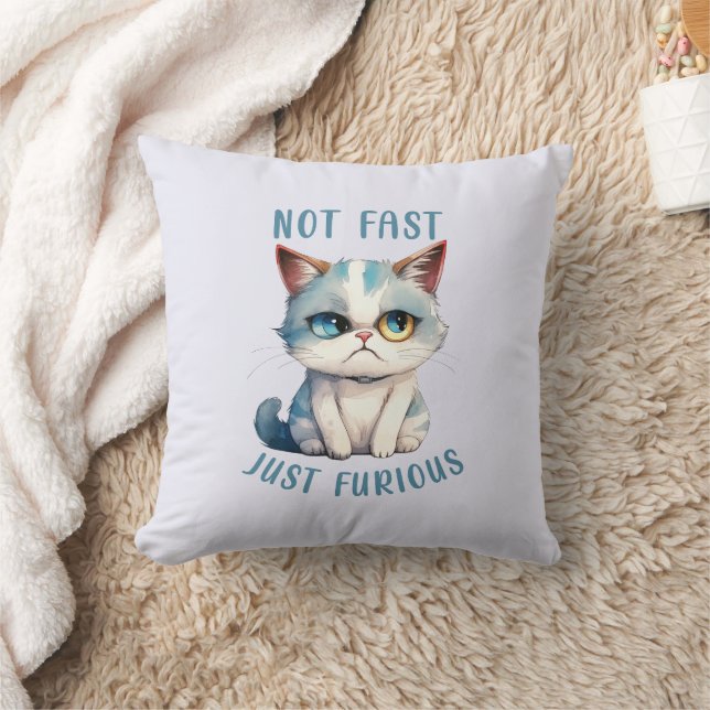 Fiery Feline Spirit - Sassy Angry Cat Design Kissen (Decke)
