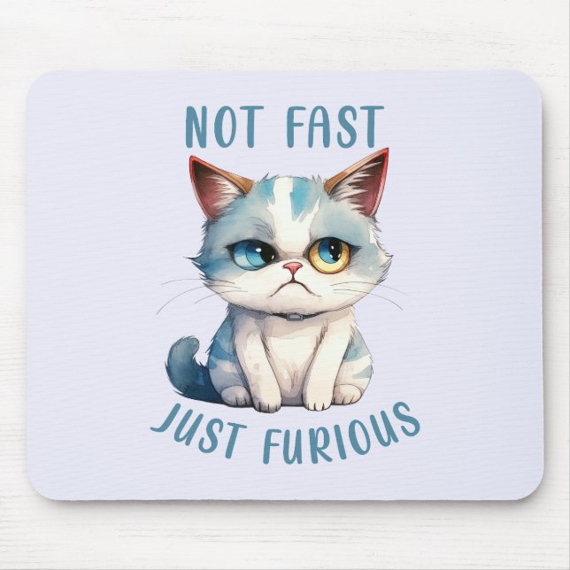Fiery Feline Spirit - Sassy Angry Cat Design Mousepad (Vorne)