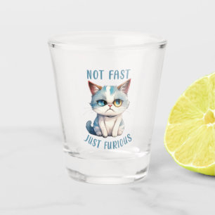 Fiery Feline Spirit - Sassy Angry Cat Design Schnapsglas