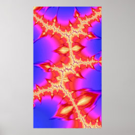 Fiery Fissure Hot Colorful Fraktal Abstrakte Kunst Poster