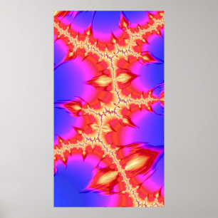 Fiery Fissure Hot Colorful Fraktal Abstrakte Kunst Poster