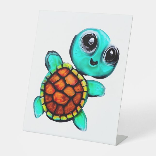 Fiery Floral Sea Turtle Sockelschild (Vorderseite)