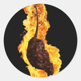 Fiery Ghost Pepper Runder Aufkleber