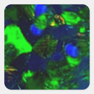 Fiery Green-Black Opal Geschenke von Sharles Quadratischer Aufkleber