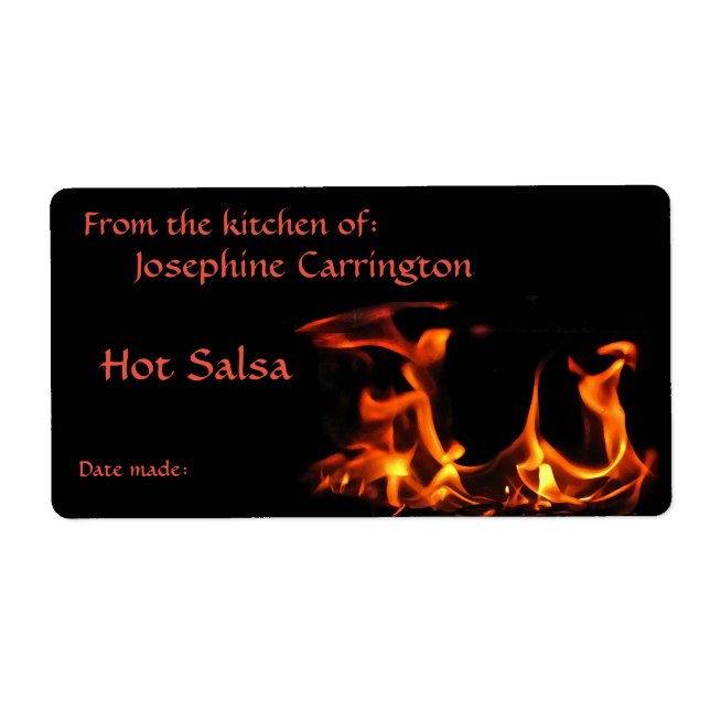Fiery Hot Salsa Canning Labels (Vorne)