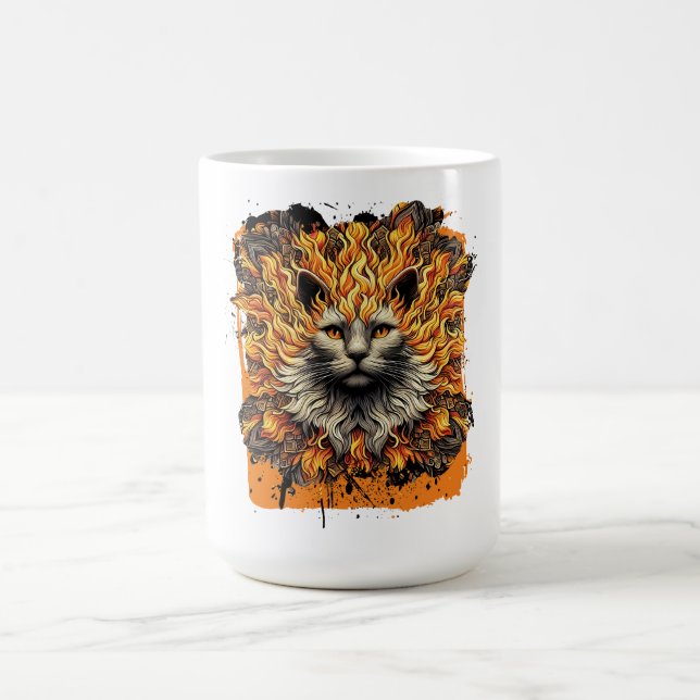 Fiery Inferno Cat Kaffeetasse (Mittel)