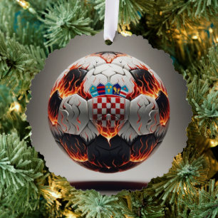 Fiery Kroan Soccer Ball Ornament Karte