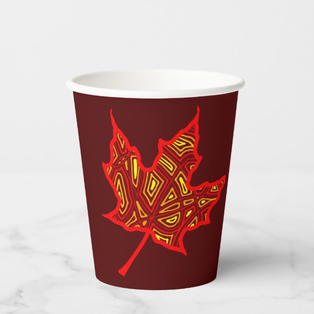 Fiery Leaf Paper Cup Pappbecher (Vorderseite)