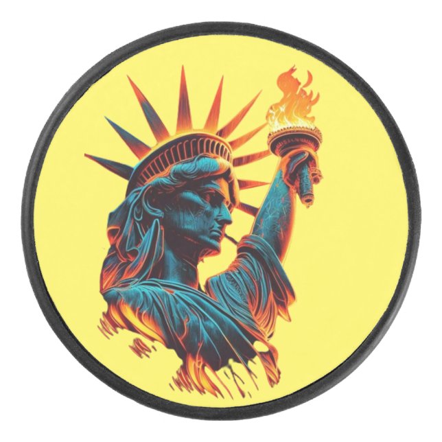 Fiery Liberty Eishockey Puck (Vorderseite)