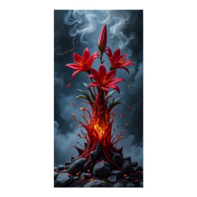 Fiery Lily Fantasy Poster (Vorderseite)
