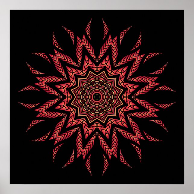 Fiery Mandala Poster (Vorne)