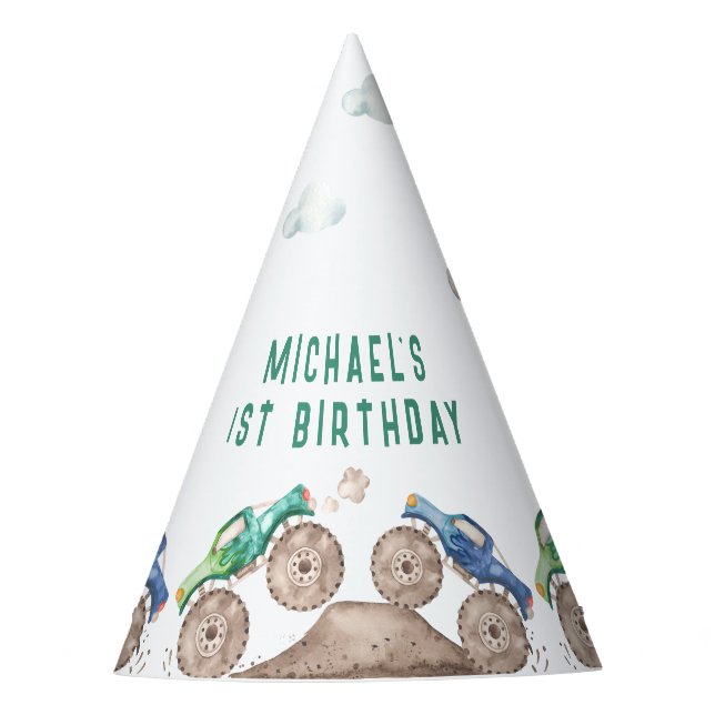 Fiery Monster Trucks Partyhütchen (Vorderseite)