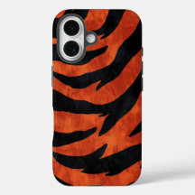 Fiery Orange & Black Tiger Strips Handy Case