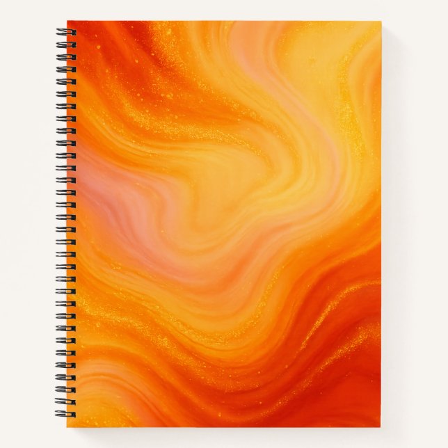 Fiery Orange Gold Marble Notebook Notizbuch (Vorderseite)