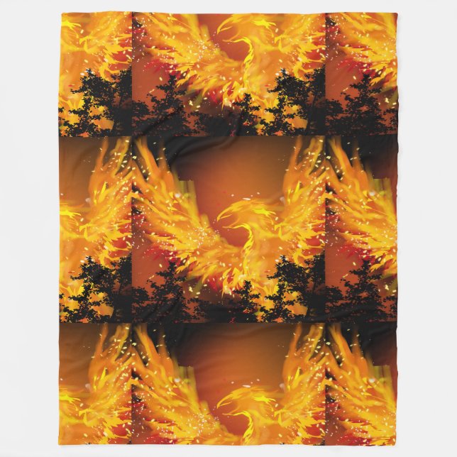 Fiery Phoenix Blanket Fleecedecke (Vorderseite)