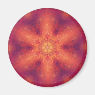 Fiery Phoenix Burning Snowflake Magnet